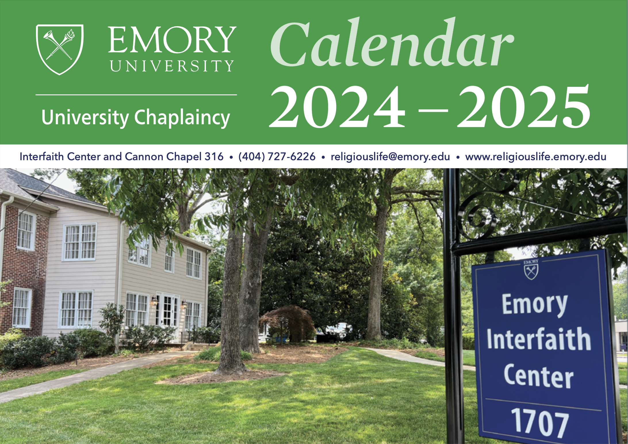 ORSL 2024-2025 Calendar with the Cannon Chapel on the cover