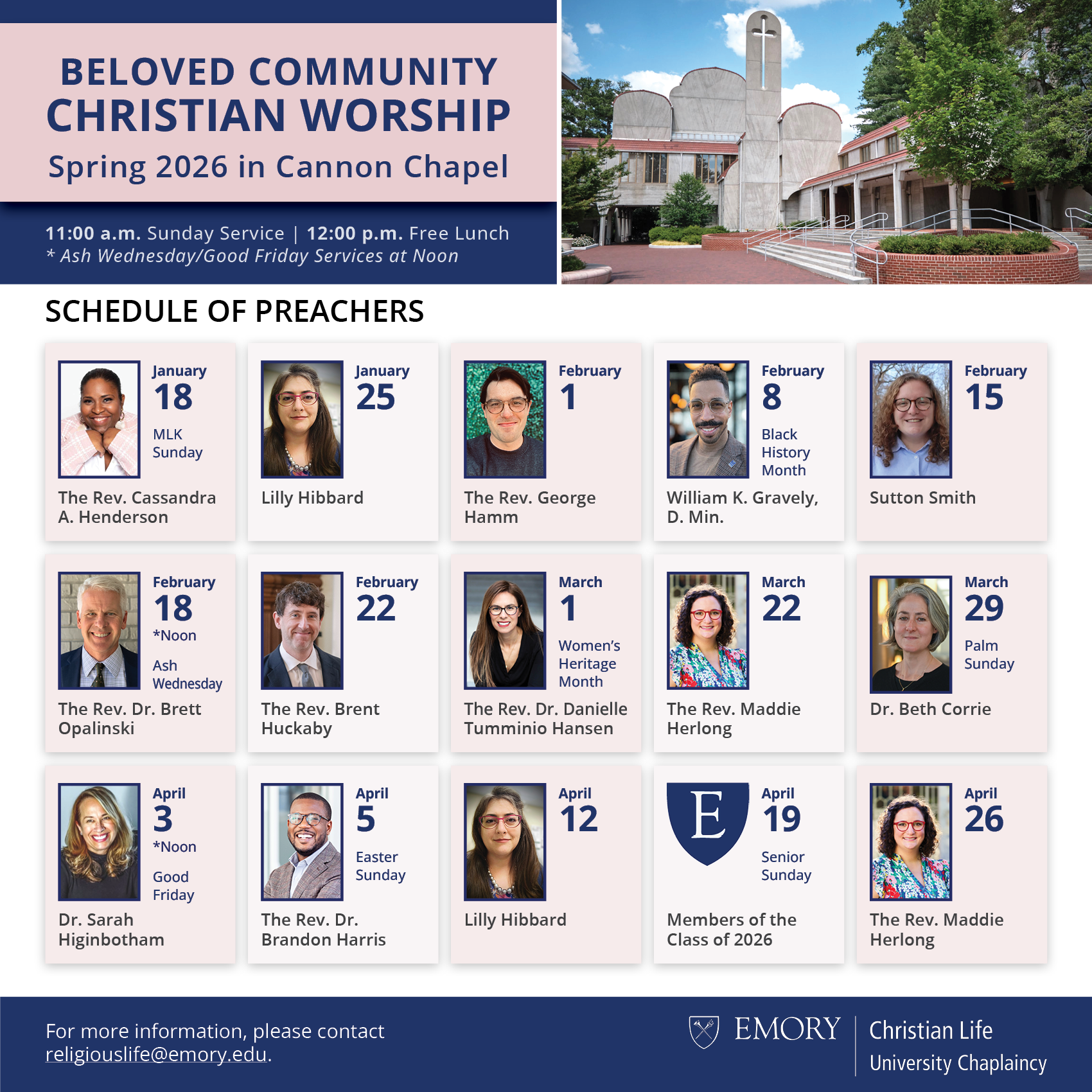 Poster of the beloved community christian worship at emory